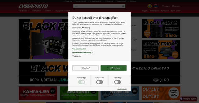 Security scan screenshot of https://www.cyberphoto.se/