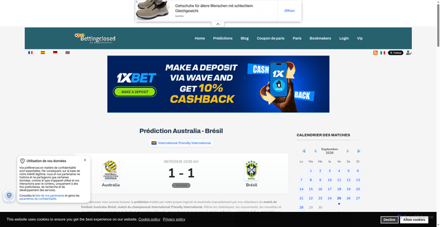 Security scan screenshot of https://www.bettingclosed.fr/pronostics/2003723/australia-brazil