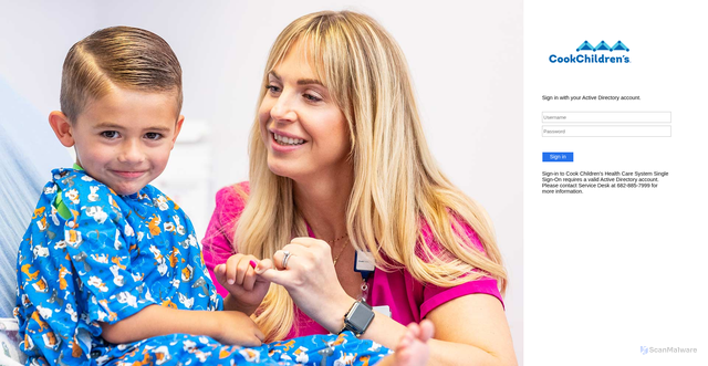 Security scan screenshot of https://cookchildrens.my.salesforce.com