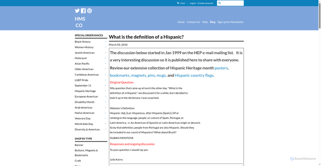 Security scan screenshot of https://diversitystore.com/blogs/news/what-is-the-definition-of-a-hispanic?srsltid=AU7gw4U1osv5KaaVwzU3McNLbdf1SOj3cDG-bJdHcxDzL7pw9JQ-FPHO