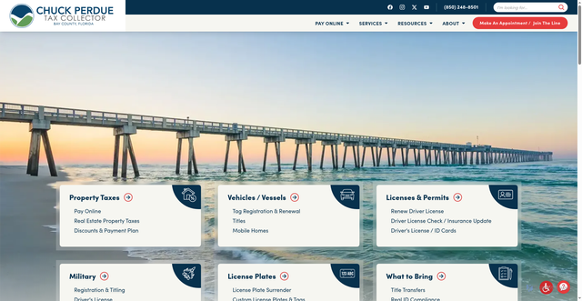 Security scan screenshot of https://baycountyfltax.gov/