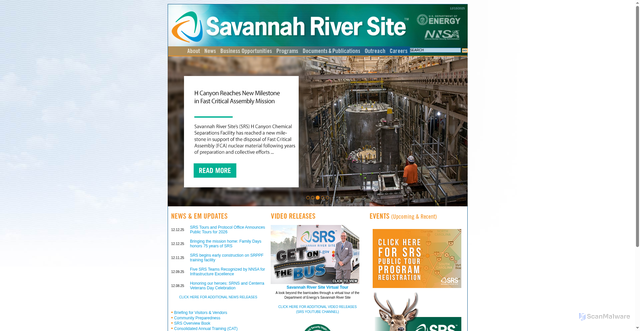 Security scan screenshot of https://www.srs.gov/
