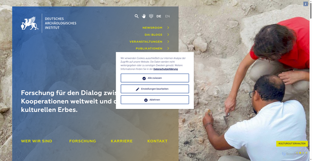 Security scan screenshot of https://www.dainst.org/