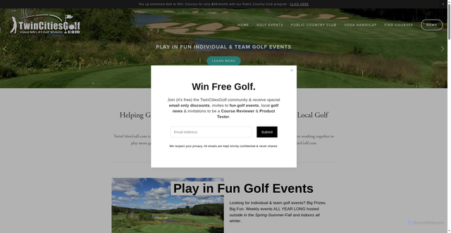 Security scan screenshot of https://www.twincitiesgolf.com/