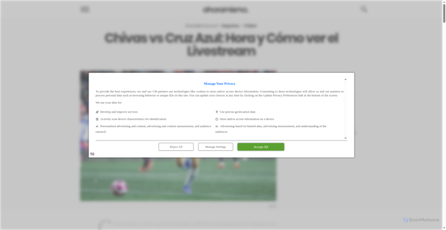 Security scan screenshot of https://ahoramismo.com/deportes/chivas-vs-cruz-azul-livestream/