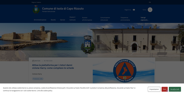 Security scan screenshot of https://www.comune.isoladicaporizzuto.kr.it