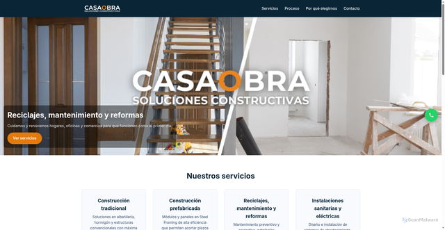 Security scan screenshot of https://casaobra.com/