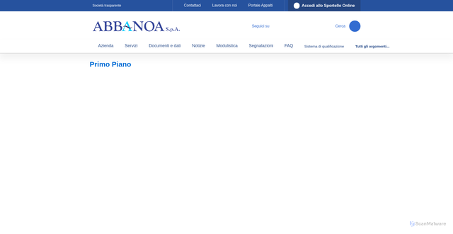 Security scan screenshot of https://www.abbanoa.it/