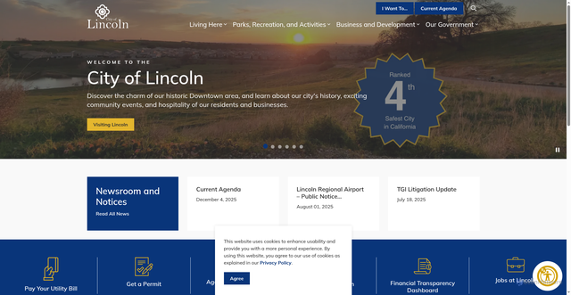 Security scan screenshot of https://www.lincolnca.gov/