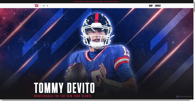 Security scan screenshot of https://officialtommydevito.com/