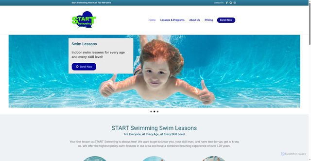 Security scan screenshot of https://www.startswimmingnow.com/