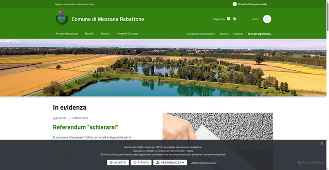 Security scan screenshot of https://www.comune.mezzanarabattone.pv.it
