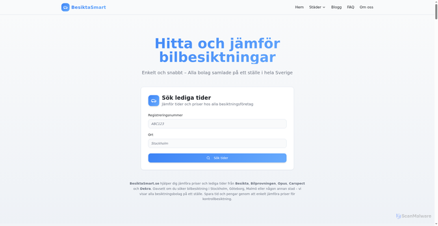Security scan screenshot of https://besiktasmart.se