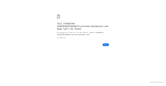 Security scan screenshot of https://375982749-284635496716539273.preview.editmysite.com
