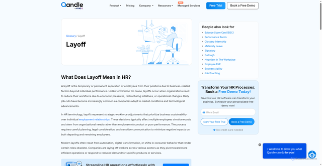 Security scan screenshot of https://www.qandle.com/glossary-layoff