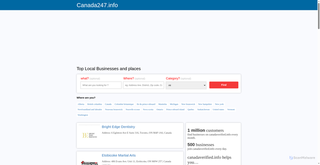 Security scan screenshot of https://cdn.canada247.info