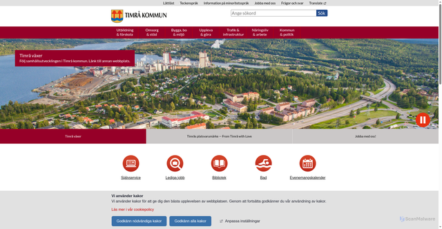 Security scan screenshot of http://www.timra.se