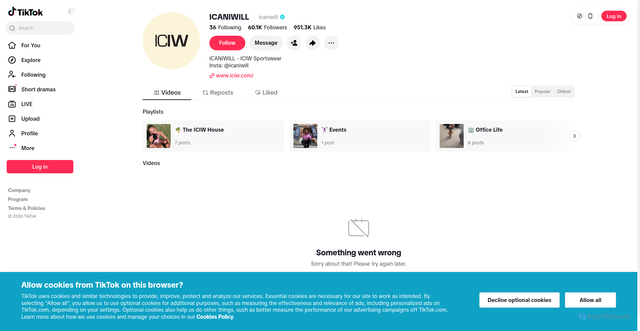 Security scan screenshot of https://www.tiktok.com/@icaniwill