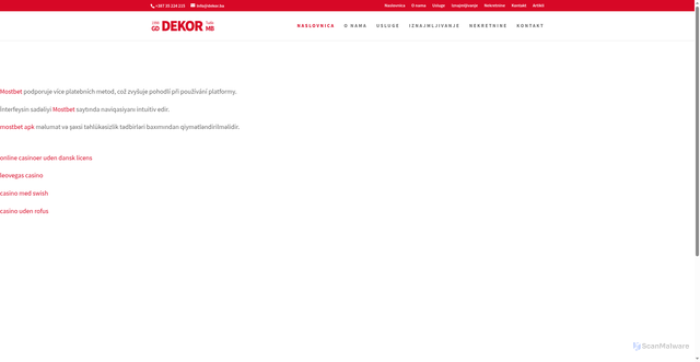 Security scan screenshot of https://www.dekor.ba