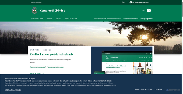 Security scan screenshot of https://www.comune.cirimido.co.it/