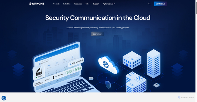 Security scan screenshot of https://www.aiphone.com