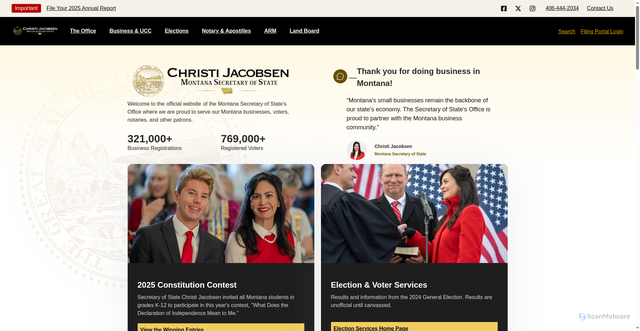 Security scan screenshot of https://sosmt.gov