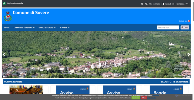 Security scan screenshot of https://www.comune.sovere.bg.it/