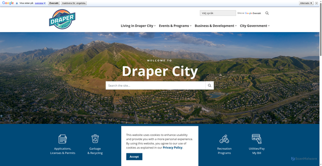 Security scan screenshot of https://www.draperutah.gov/