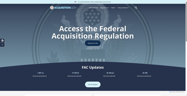 Security scan screenshot of https://www.acquisition.gov/