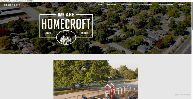 Security scan screenshot of https://www.townofhomecroftin.gov/