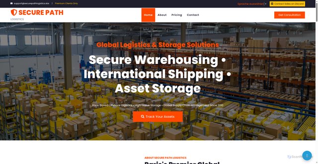 Security scan screenshot of https://securepathlogistics.sbs/
