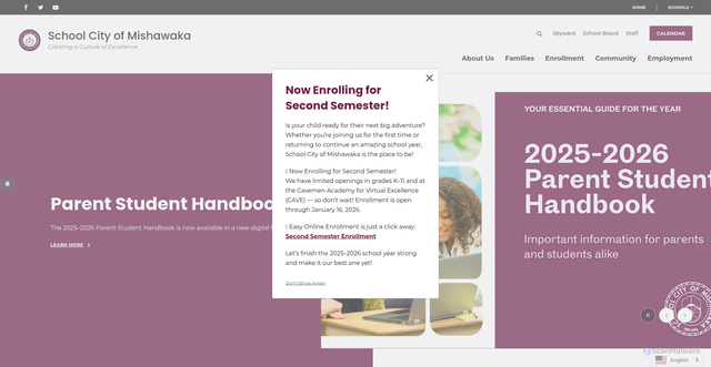Security scan screenshot of https://www.mishawakaschools.com/