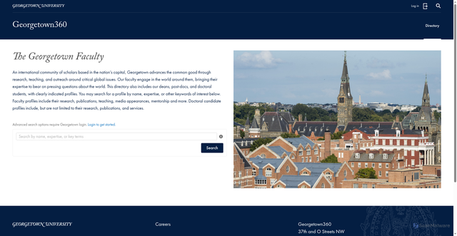 Security scan screenshot of https://gufaculty360.georgetown.edu
