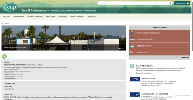 Security scan screenshot of https://www.enteassistenza.it/eap/