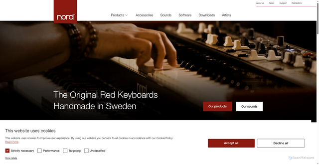 Security scan screenshot of https://www.nordkeyboards.com/