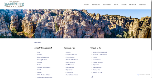 Security scan screenshot of https://www.sanpetecountyutah.gov/
