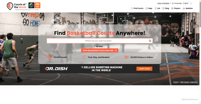 Security scan screenshot of https://www.courtsoftheworld.com/