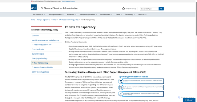 Security scan screenshot of https://www.gsa.gov/policy-regulations/policy/information-technology-policy/it-data-transparency