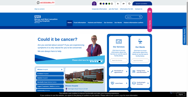 Security scan screenshot of https://sthk.merseywestlancs.nhs.uk/
