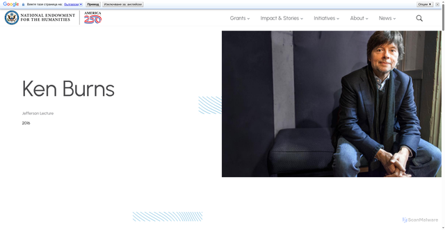 Security scan screenshot of https://www.neh.gov/about/awards/jefferson-lecture/ken-burns-biography