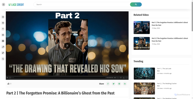 Security scan screenshot of https://lacecredit.com/video/part-2-the-forgotten-promise-a-billionaires-ghost-from-the-past/