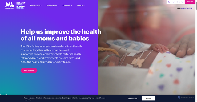Security scan screenshot of https://www.marchofdimes.org