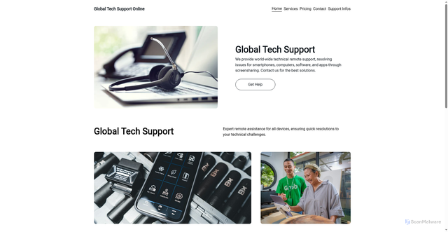 Security scan screenshot of https://globaltechsupport.online