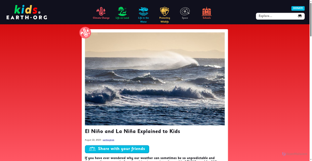 Security scan screenshot of https://kids.earth.org/climate-change/el-nino-and-la-nina-explained-to-kids/