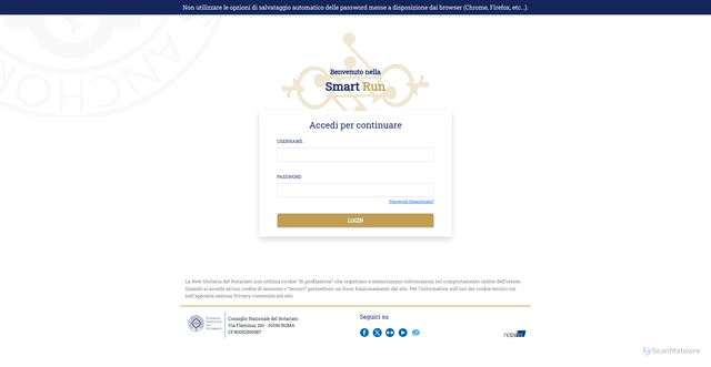 Security scan screenshot of https://webrun.notariato.it/