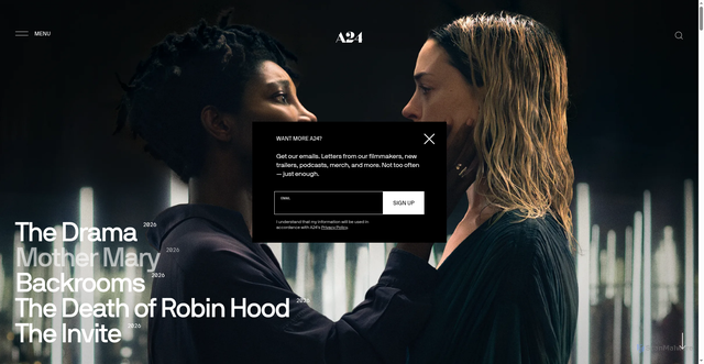 Security scan screenshot of https://a24films.com