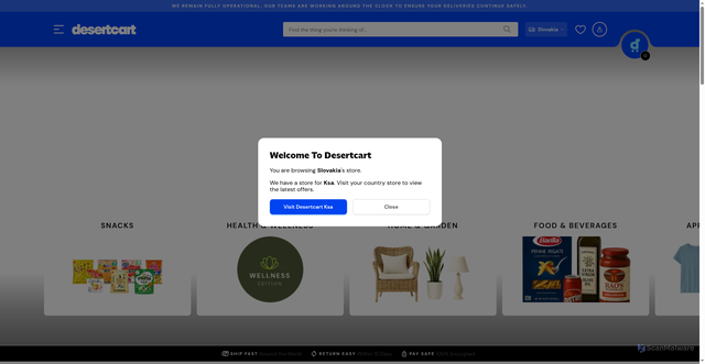 Security scan screenshot of https://desertcart.sk