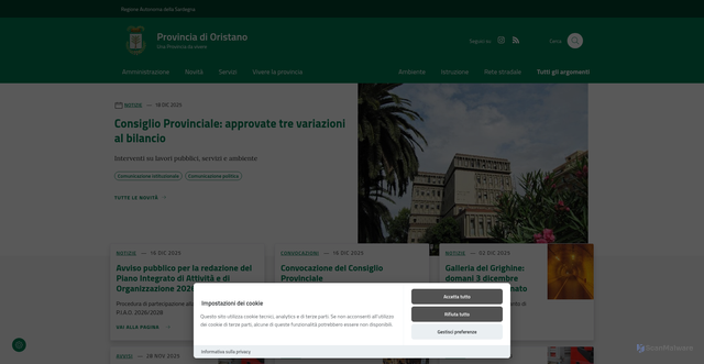 Security scan screenshot of https://www.provincia.or.it/it/