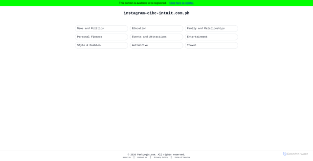 Security scan screenshot of instagram-cibc-intuit.com.ph