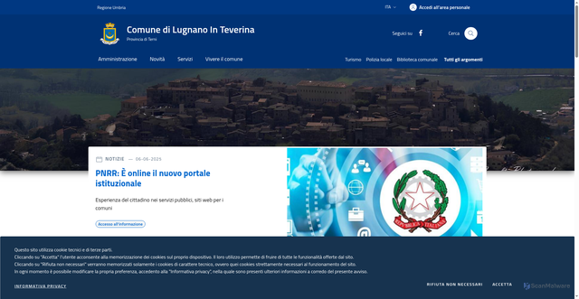 Security scan screenshot of https://www.comune.lugnanointeverina.tr.it